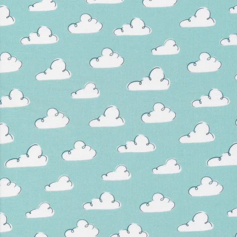 Dog Days of Summer-Summer Sky in Teal by Cloud9 Fabrics