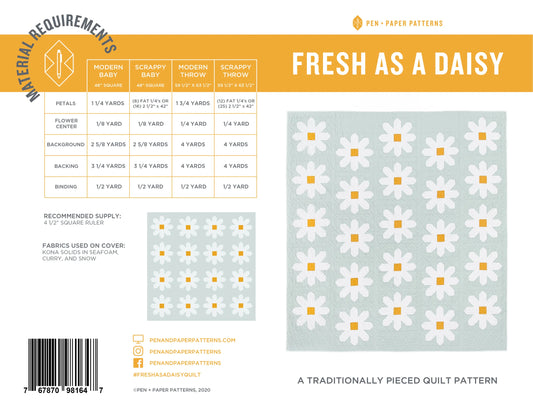 Fresh as a Daisy (Paper) Quilt Pattern by Pen + Paper Patterns