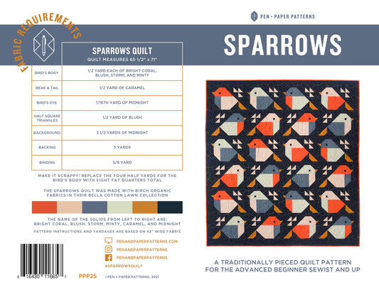 Sparrows Quilt (Paper) Pattern by Pen + Paper Patterns
