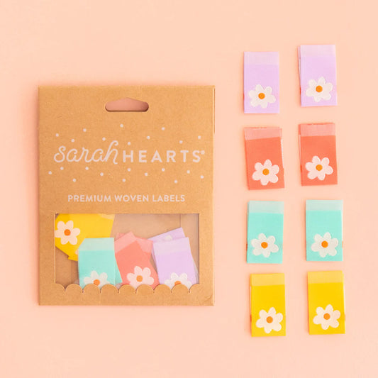 Daisy Tag Multipack - Sewing Woven Clothing Label Tags by Sarah Hearts