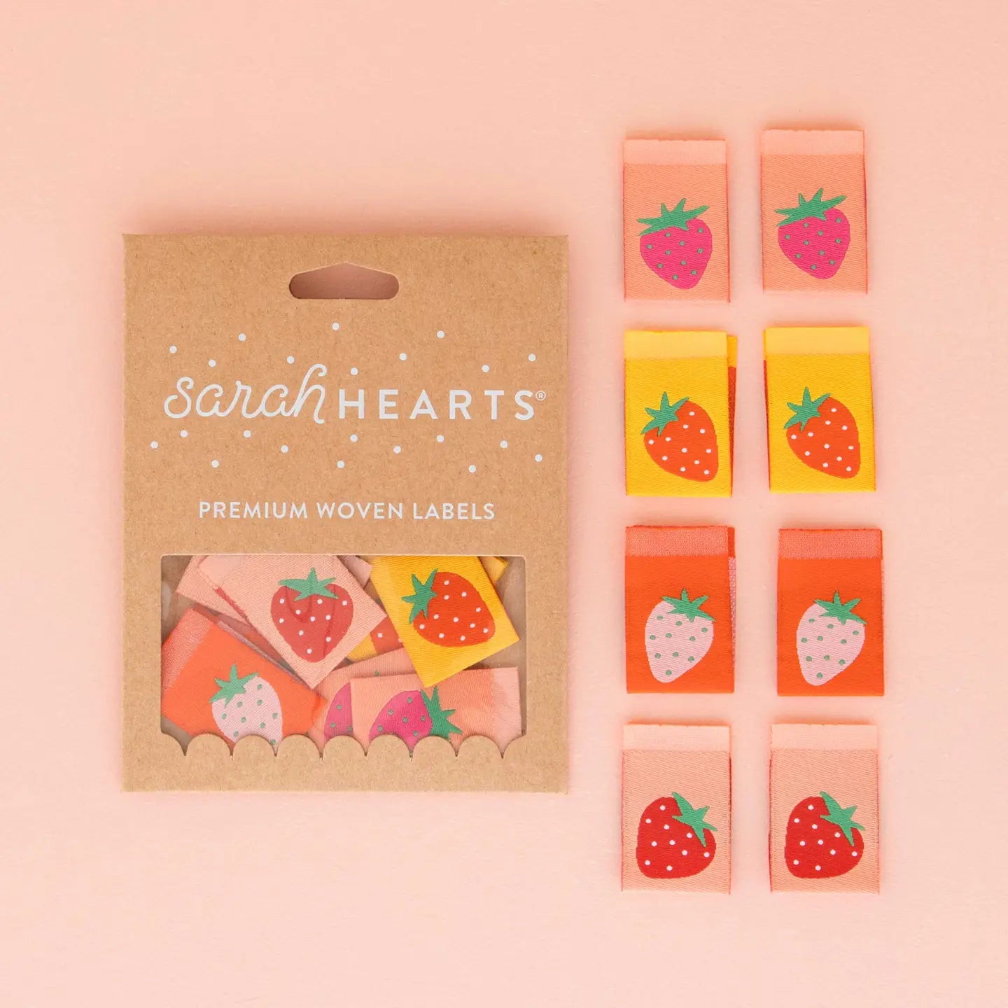 Strawberry Multipack Woven Sewing Quilt and Garment Labels by Sarah Hearts