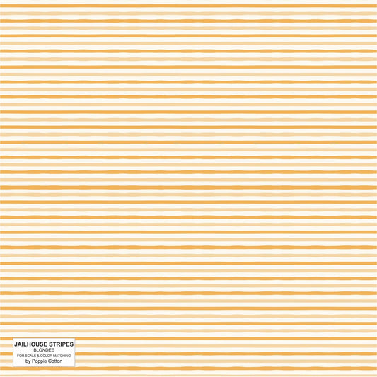Poppie Cotton Jailhouse Stripes in Blondee Yellow