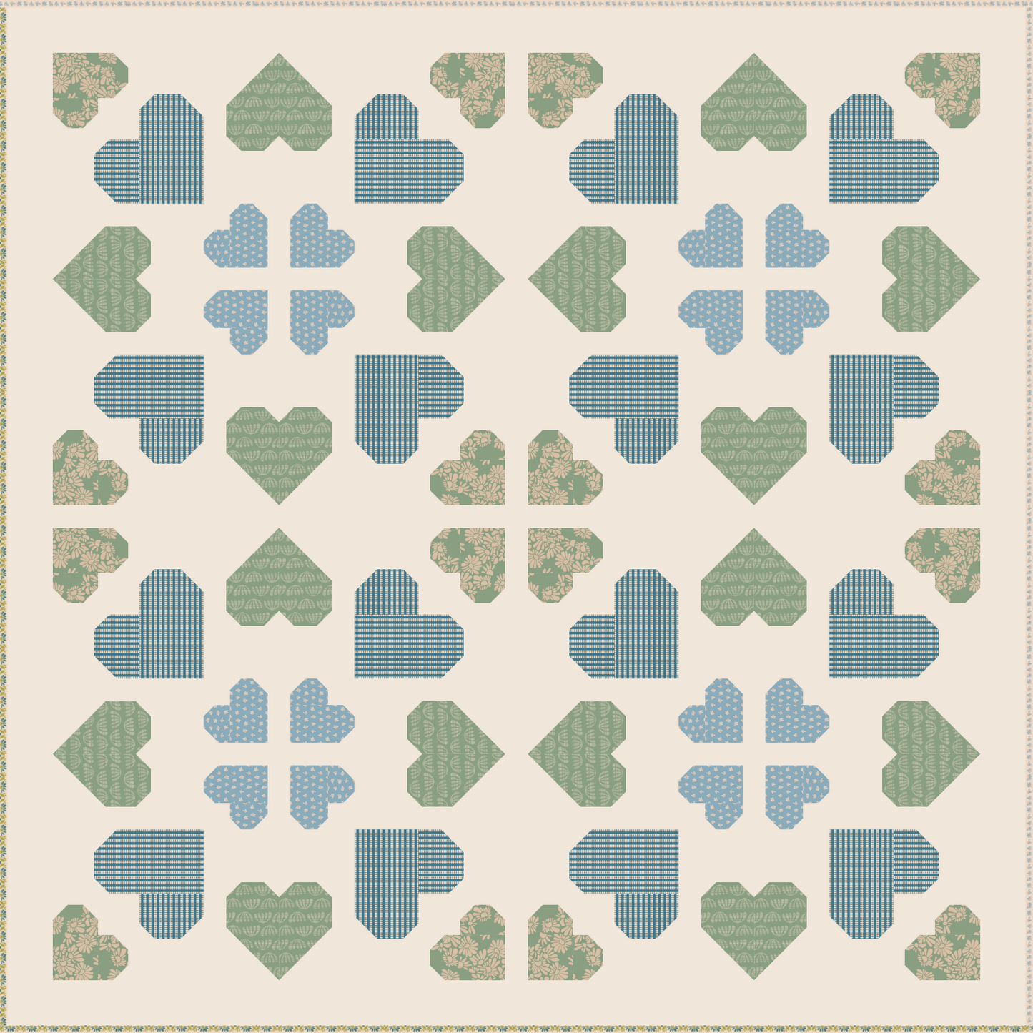 Lovelace Quilt Pattern in Square Throw Size-Evolve Fabric